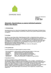 Allgemeine-Baubeschreibung | Zimmerei Raid